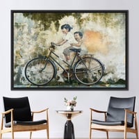 kayra export Modern Abstract Graffiti Art Canvas Showcasing Children On Bike in Penang Malaysia