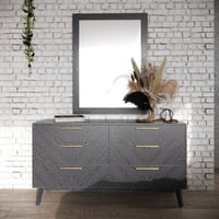 17 Stories Domburg 6 - Drawer Grey Ash Dresser