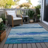 Wade Logan® Machine Washable Indoor/Outdoor Christain ACN1282 Blue Rug