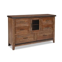 Gracie Oaks Dargan Dresser with 6 Drawers and 1 Door, Canyon Brown