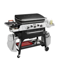 Cuisinart 3-Burner 28” Outdoor Griddler and Broiler Combo, 2-in-1 Carbon Steel Flat-Top Grill and Broiler with Hood
