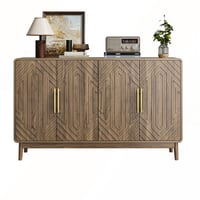 BURDOCK Carved 4-Door Sideboard Buffet Cabinet with Adjustable Shelves for Versatile Storage and Elegant Accent in Multiple Room Settings