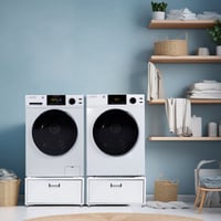 Equator Advanced Appliances Washer & Dryer Set with 1.9 Cubic Feet Front Load Washer and 4 Cubic Feet Electric Dryer and with Pedestal