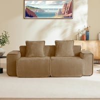 Mercer41 Boneless Boneless Couch Modular Sectional Sofa, Modern Deep Seat Sectional Couches, Comfy Velvet Cloud Couch Sofa, No Assembly, For Small Spaces, Livi