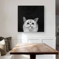 Begin Edition International Inc. Watching cat - Black & white metal print for home decor