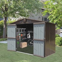 Dazzle Hives Outdoor Storage Shed, Metal Tool Sheds Storage House with Lockable Double Door,Large Bike Shed Waterproof for Garden,Backyard,Lawn