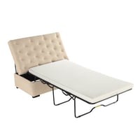 Lark Manor™ 49.6” Folding Ottoman Sleeper Sofa with Memory Foam Mattress and Tufted Design