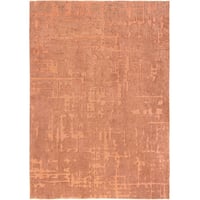 HomeRoots 7' X 9' Orange Abstract Non Skid Area Rug