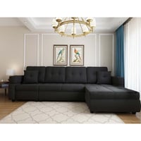 Ebern Designs Tyece 96.06'' Convertible Upholstered Pillow Back Sectional Sofa with Throw Pillows and Cupholders