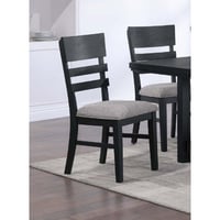 Lark Manor™ 2Pc Side Chair Gray Fabric Upholstery Seat