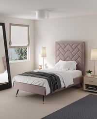 Ashley Manhattan Comfort Crosby Twin Platform Bed, Blush