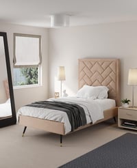 Ashley Manhattan Comfort Crosby Twin Platform Bed, Nude