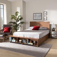 Ashley Baxton Studio Alba Full Platform Bed With Storage, Walnut