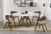 Ashley Armen Living Venus and Jackie Dining Table 4 Chairs, Brown