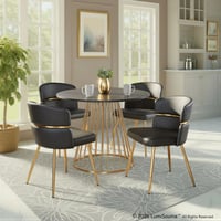 Ashley LumiSource Canary Cinch Dining Table and 4 Chairs, Gold/Black