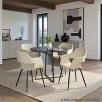 Ashley LumiSource Cosmo Margarite Dining Table and 4 Chairs, Black/Cream