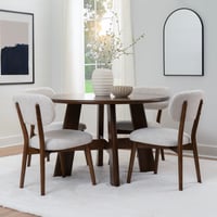 Ashley Linon Curran Dining Table and 4 Chairs, Brown