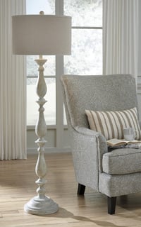 Ashley Bernadate Floor Lamp, Whitewash