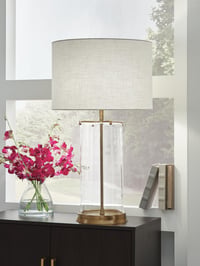 Ashley Gizeh Table Lamp, Clear/Gold Finish