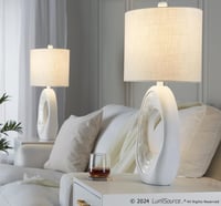 Ashley LumiSource Pear Table Lamp (Set of 2), White