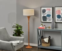 Ashley Adesso Rebecca Floor Lamp, Natural/Antique Brass