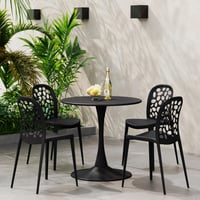 Ashley Westin Furniture Vivienne Outdoor Dining Table and 4 Chairs, Black