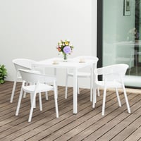Ashley Westin Furniture Cove Outdoor Dining Table and 4 Chairs, White
