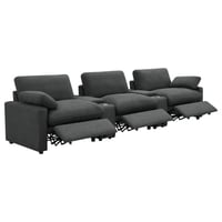 Coaster Fine Furniture Collins 5-piece Power Reclining Home Theater Seating Dark Grey