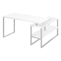 monarch Computer Desk - Corner - 60 L - L Shape - Work - Laptop - White Laminate
