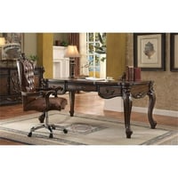 Acme Furniture Acme Versailles Executive Office Chair Two Tone Light Brown Synthetic Leather & Cherry Oak