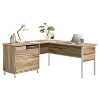 Sauder Portage Park L-Shape Desk Kiln Acacia Finish