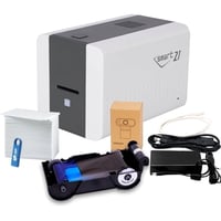 IDP SMART-21SB-EZ ID Card Simplex Printer Bundle  Includes printer  YMCKO color ribbon  100 PVC cards  PC-only software  USB Camera