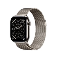 Apple Watch Series 11 [GPS + Cellular 42mm] Smartwatch with Natural Titanium Case with Natural Milanese Loop