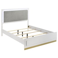 Coaster Fine Furniture Caraway California King Bed with LED Headboard White and Grey