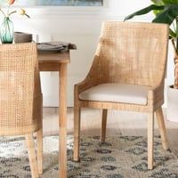 Baxton Studio bali & pari Beata Boho Dining Chair  Light Honey
