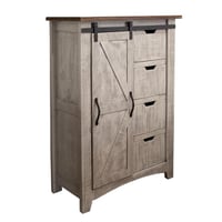 HomeRoots 524611 37 in. Light Gray Solid Wood Four Drawer Chest