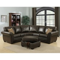 AC Pacific Louis 3 Piece Brown Traditional Living Room Sectional (Ottoman Not Included)