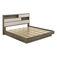Coaster Fenwick Eastern King Bed Bookcase Headboard Grey Oak