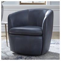 Signature Design by Ashley Kierreys 360 Degree Leather Upholstered Swivel Chair Ocean