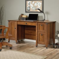 Sauder Carson Forge Engineered Wood Computer Desk in Washington Cherry