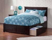 AFI Furnishings AFI Madison Full Wood Platform Bed with Footboard & 2 Storage Drawers in Espresso