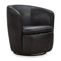 Signature Design by Ashley Kierreys 360 Degree Leather Upholstered Swivel Chair  Midnight