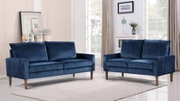 US Pride Furniture Beily Velvet Square Arm 2 Pieces Living Room Set