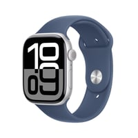 Apple Inc. Apple Watch Series 10 GPS + Cellular 46mm Silver Aluminum Case with Denim Sport Band - S/M