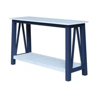 Whitewood Industries Surrey Solid Wood Console/Sofa Table in Blue/Antiqued Chalk