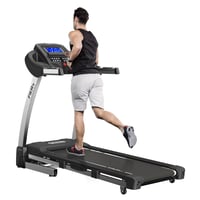FitRx Crossrun Folding Treadmill  300lbs Capacity Large Foldable Treadmill for Home Workout with Incline  App  Bluetooth Speakers  and 5” LED Screen