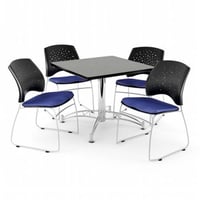 OFM PKG-BRK-01-0030 Breakroom Package Featuring 42 in. Square Multi-Purpose Table with Four Star Stack Chairs