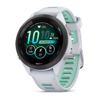 Garmin Forerunner 265S Running Smartwatch Colorful AMOLED Display Training Metrics and Recovery Insights Whitestone and Neo Tropic
