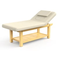 Miniyam 80  PU Leather Spa Bed Modern Massage Table Wooden Facial Bed for Beauty  Tattoo  Massage  Maximum Weight 700 lb - Gray
