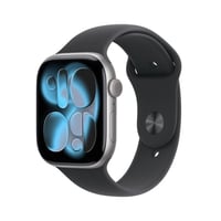 Apple Watch Series 11 [GPS 46mm] Smartwatch with Space Gray Aluminum Case with Black Sport Band - M/L